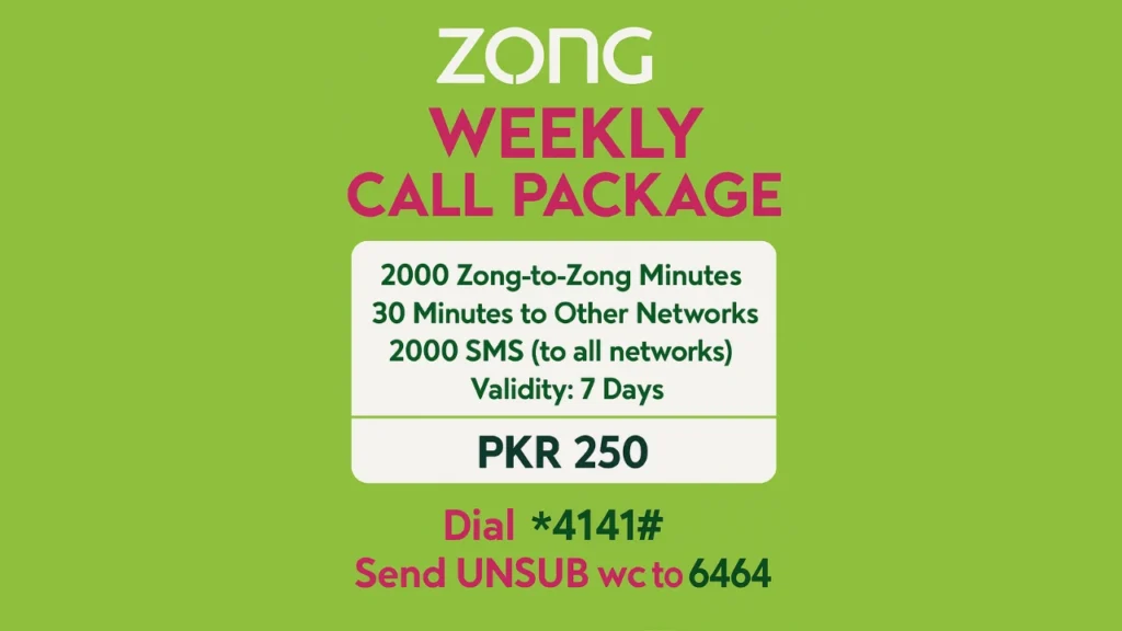 How to Subscribe to Zong Weekly Call Package