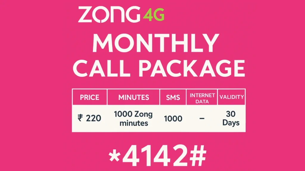 Types of Zong Monthly Call Packages