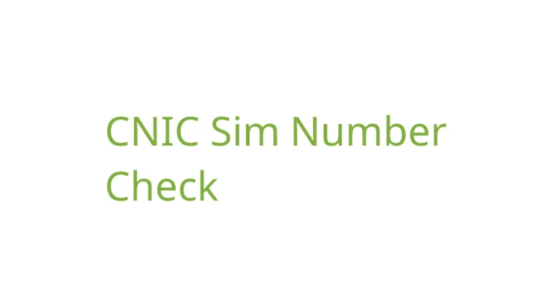 CNIC SIM Check Online