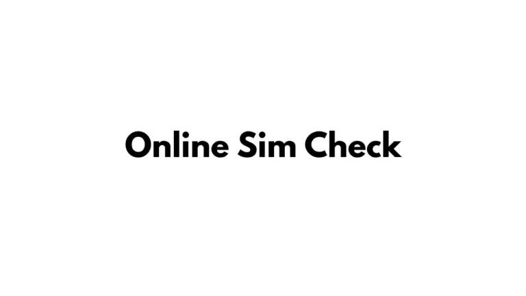 Online SIM Check