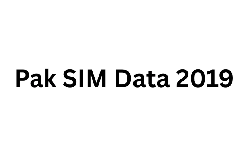 Pak SIM Data 2019