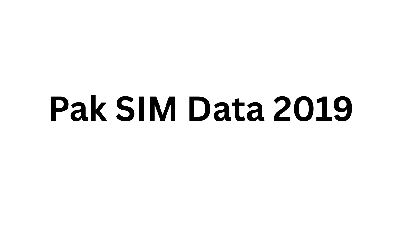Pak SIM Data 2019